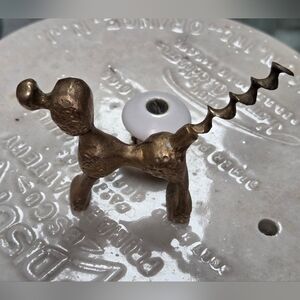 Brass Vintage Poodle Corkscrew Wine Bottle Opener